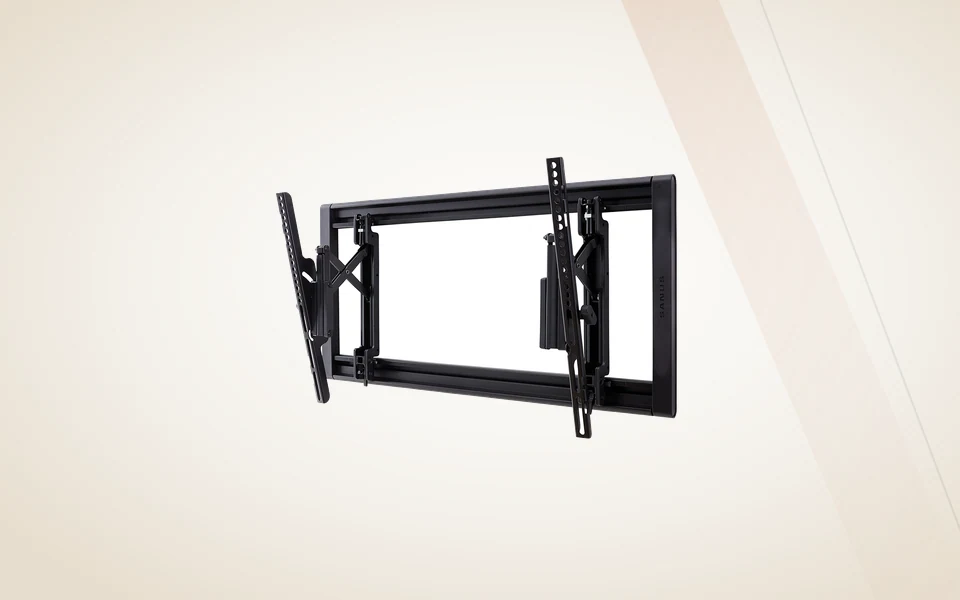 Tilting and swiveling TV wall mount hardware