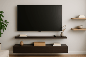 Read more about the article Transform Your Living Room with Stylish TV Mounts and Floating Shelves